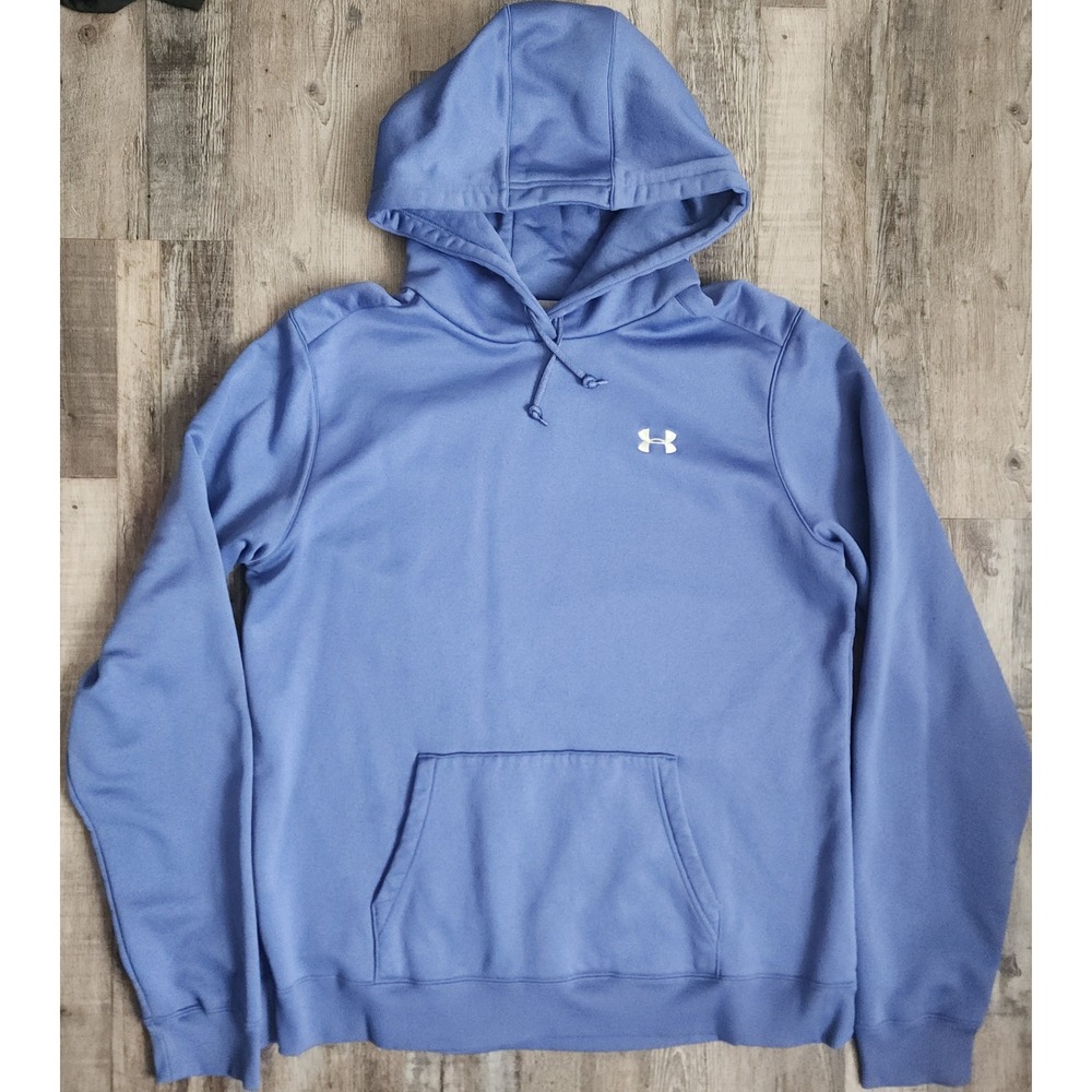 Under Armour Hoodie Pullover Women XL Blue Fleece Logo Athletic Sweatshirt